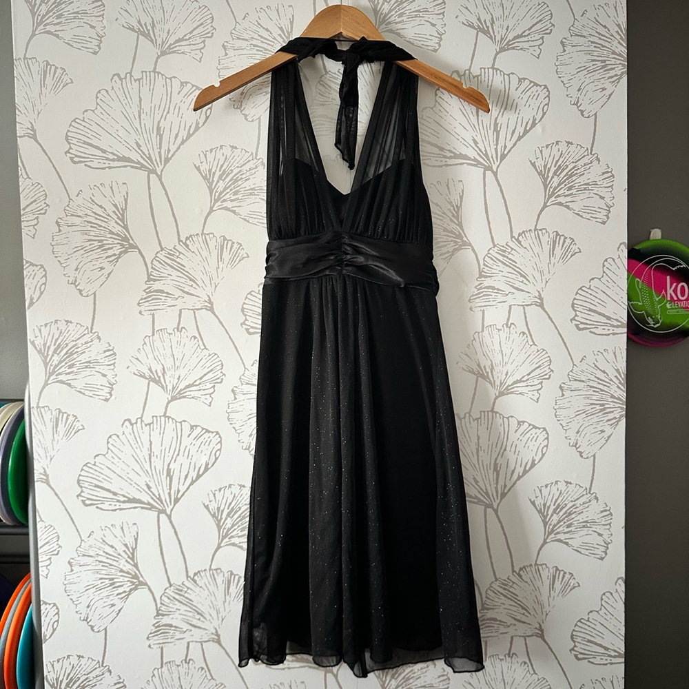 Elegant Black Halter Dress
